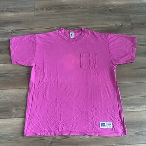 90s Vintage Russell Athletic Made in USA Faded Pocket Essential/basic Tee